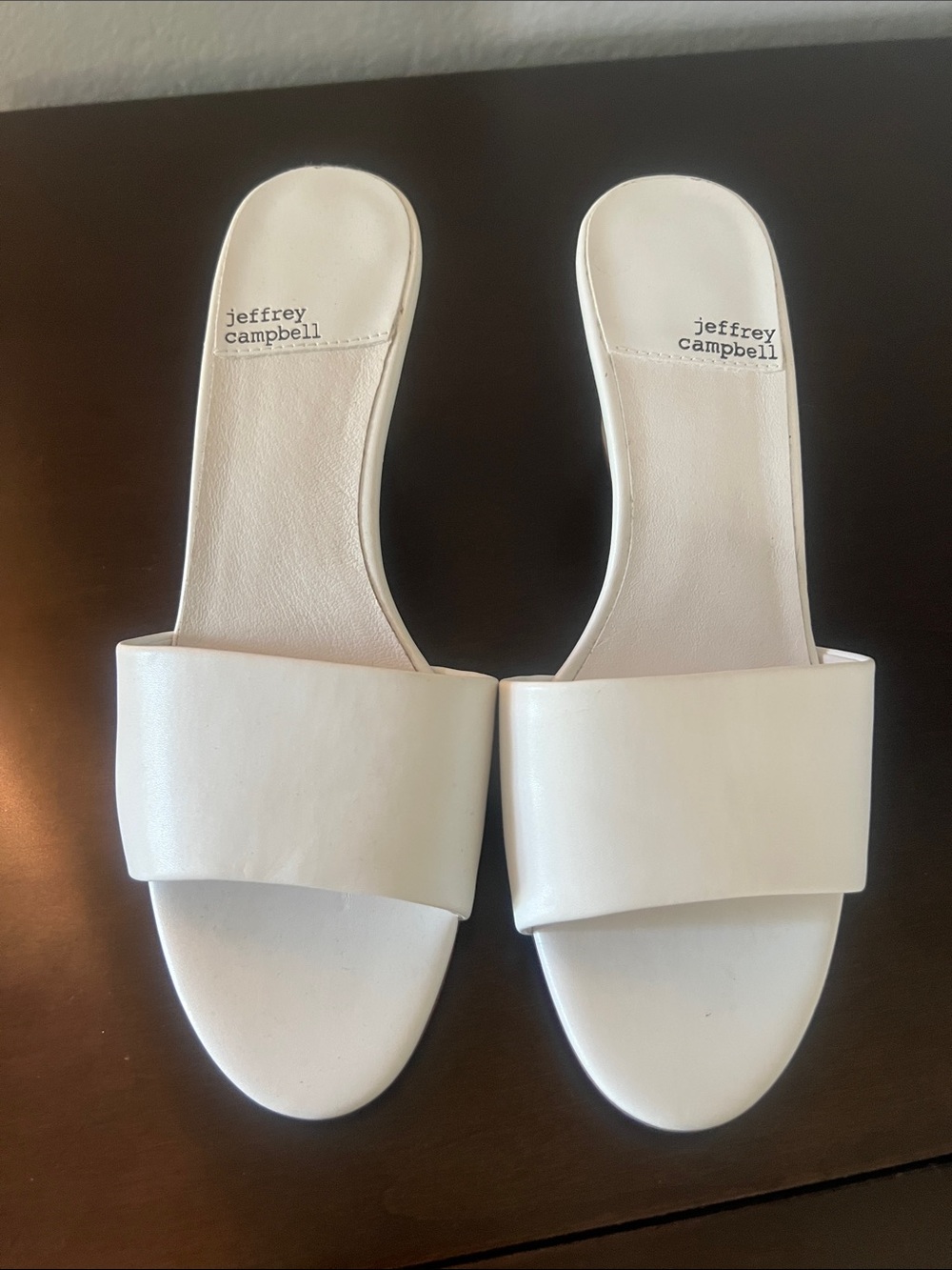Jeffrey Campbell Cream Slide Mules